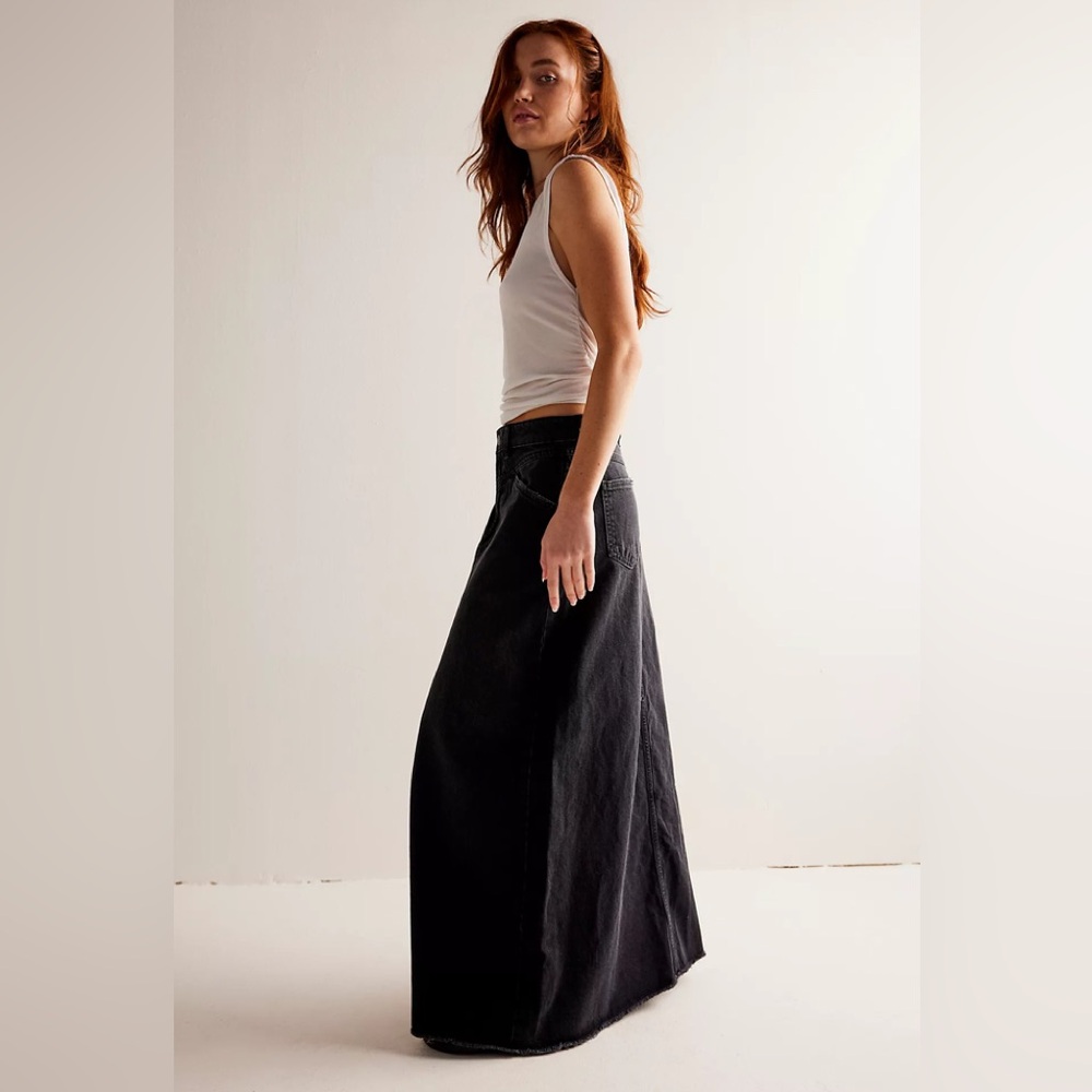 NEW We The Free Come As You Are Denim Maxi Skirt NWT